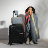 Chevron Stripes Travel Set - Blanket, Eye Mask and Pouch - Sidney Byron