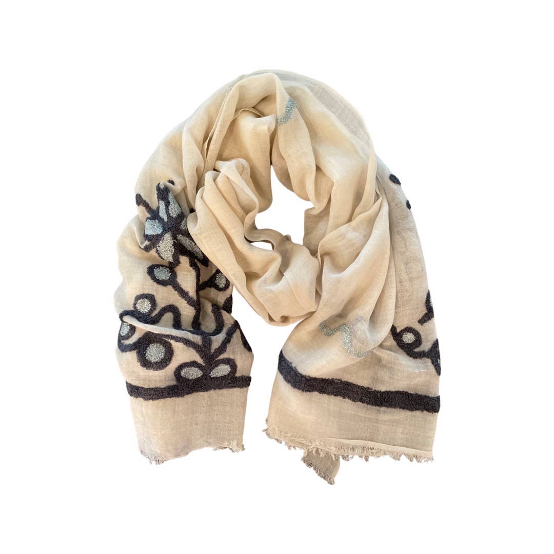 Soft Shades Bouclé Flower Scarf - Sidney Byron