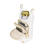 White HydroBag with Tennis Embroidery and Navy, Green, White Strap