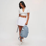 Match Point - Quilted Puffer Pickleball Sling Backpack in Cream