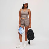 Match Point - Quilted Puffer Pickleball Sling Backpack in Cream