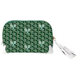 Whimsy Racquet Print Pouch in Court Green