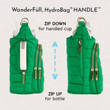 HydroBag® HANDLE®- Kelly Green with Pink and Green Striped Strap