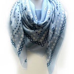 45735-k15 Large square scarf 110 x 110 cm bandana print: Blue - Sidney Byron