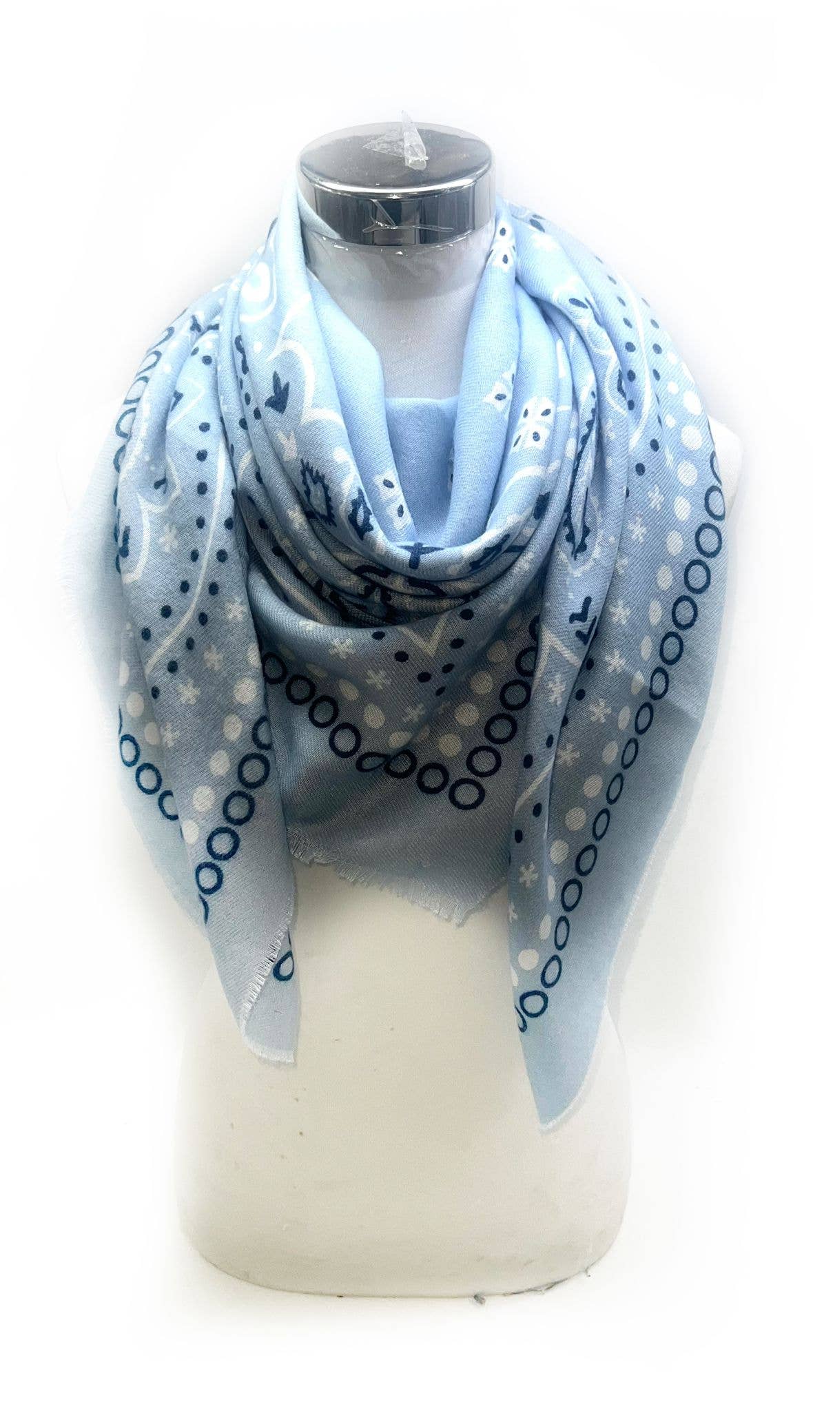 45735-k15 Large square scarf 110 x 110 cm bandana print: Blue - Sidney Byron