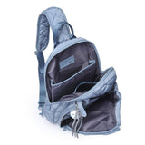 Match Point - Quilted Puffer Pickleball Sling Backpack in Slate Sky