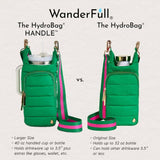 HydroBag® HANDLE®- Kelly Green with Pink and Green Striped Strap