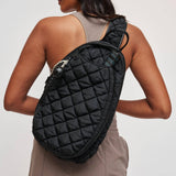 Match Point - Quilted Puffer Pickleball Sling Backpack in Slate Sky