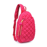 Match Point - Quilted Puffer Pickleball Sling Backpack in Cream
