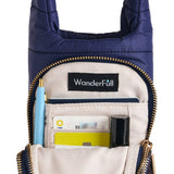 Navy HydroBag with Mahjong Embroidery and Navy, Green, White Strap
