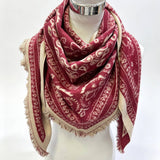 Fringed Triangle Scarf in Red