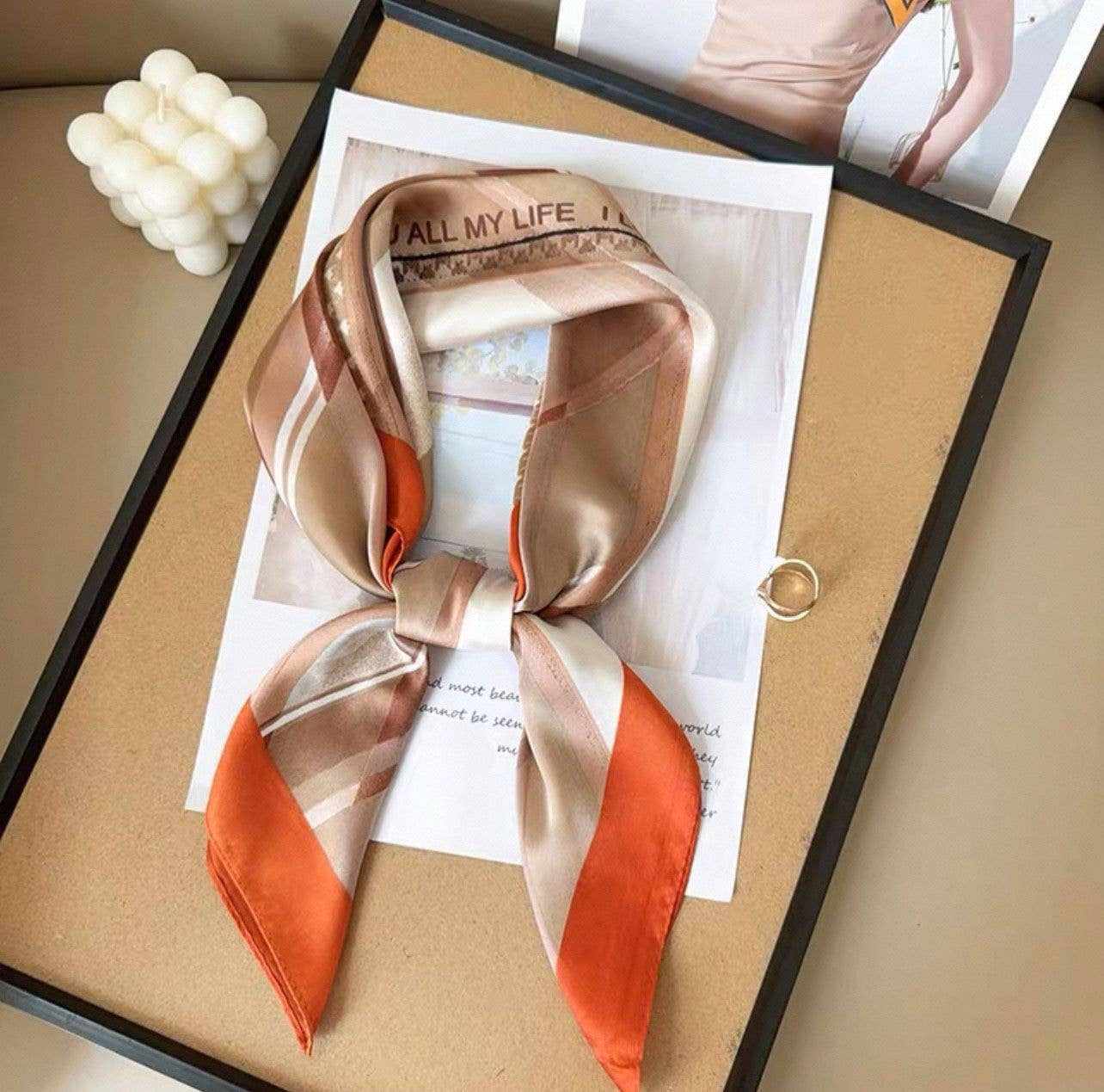 D-RH-45 Silk-touch scarf 70x70: Orange - Sidney Byron