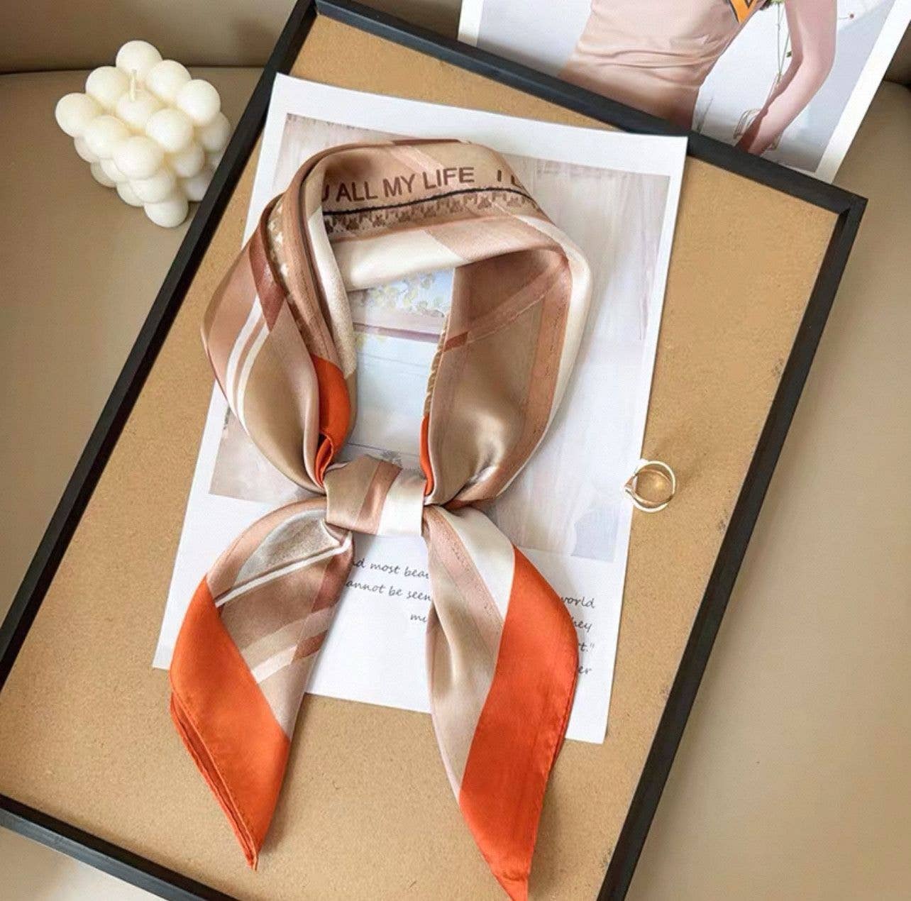 D-RH-45 Silk-touch scarf 70x70: Orange - Sidney Byron
