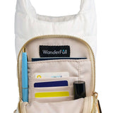 White HydroBag with Tennis Embroidery and Navy, Green, White Strap