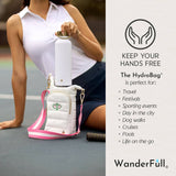 White HydroBag® with Pickleball Embroidery and Striped Strap