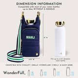 Navy HydroBag with Mahjong Embroidery and Navy, Green, White Strap