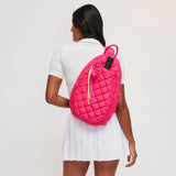 Match Point - Quilted Puffer Pickleball Sling Backpack in Slate Sky