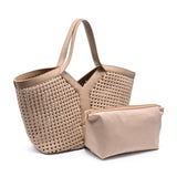 Calypso Woven Tote in Nude