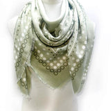 45735-k15 Large square scarf 110 x 110 cm bandana print: Green - Sidney Byron