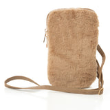 "The Heather" Winter Cellphone Crossbody - in Natural Brown Fur