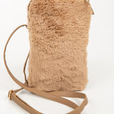 "The Heather" Winter Cellphone Crossbody - in Natural Brown Fur