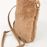 "The Heather" Winter Cellphone Crossbody - in Natural Brown Fur