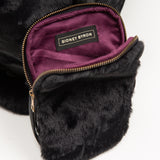 "The Betsy" Winter Cellphone Crossbody - in Classic Black Fur