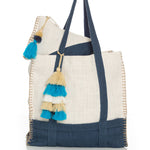 Suncatcher Beach Tote - Navy and White - Sidney Byron
