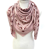 Paisley Square Scarf in Blush and Burgundy