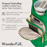 HydroBag® HANDLE®- Kelly Green with Pink and Green Striped Strap