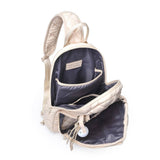 Match Point - Quilted Puffer Pickleball Sling Backpack in Slate Sky