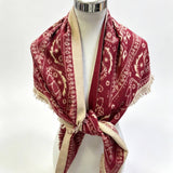 Fringed Triangle Scarf in Red