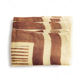 Oak Stripes Brown Linen Scarf