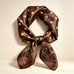 D-2026-81 Silk-touch scarf 70x70 paisley pattern: Café - Sidney Byron