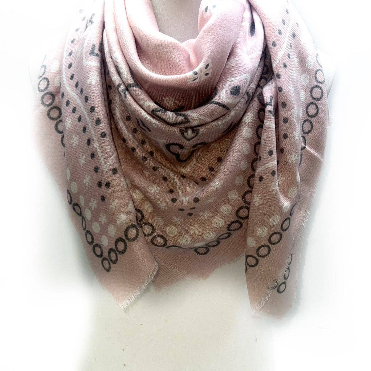 Paisley Square Scarf in Soft Pink - Sidney Byron