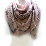 Paisley Square Scarf in Soft Pink