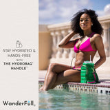 HydroBag® HANDLE®- Kelly Green with Pink and Green Striped Strap