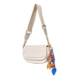 Vegan Leather Tassel w/ Scarf Bag Charm: Caramel