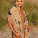 Sidney Byron "Aventura" Cotton and Silk Scarf in Pink and Cream - Sidney Byron