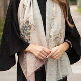 Sidney Byron "Aventura" Cotton and Silk Scarf in Pink and Cream - Sidney Byron