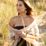 Sidney Byron "Aventura" Cotton and Silk Scarf in Pink and Cream - Sidney Byron