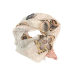 Sidney Byron "Aventura" Cotton and Silk Scarf in Pink and Cream - Sidney Byron