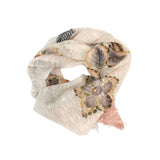 Sidney Byron "Aventura" Cotton and Silk Scarf in Pink and Cream - Sidney Byron