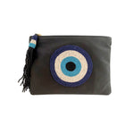Leather Beaded "Evil Eye" Mini Clutch - Sidney Byron