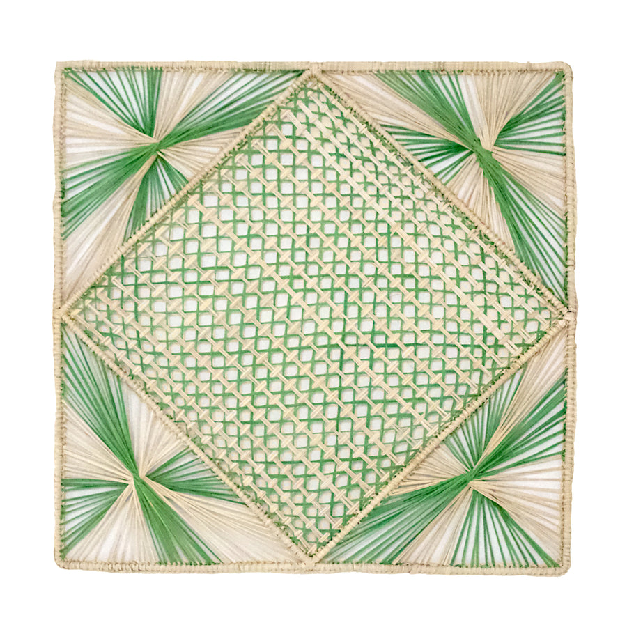 Square Green and Tan Placemat - Sidney Byron