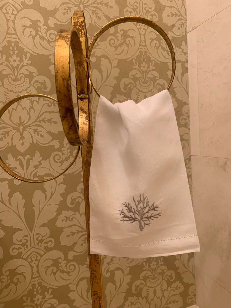Italian Linen Embroidered Hand Towel - Sidney Byron