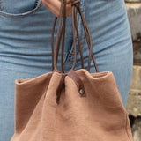 Italian Linen Backpack in Clay - Sidney Byron