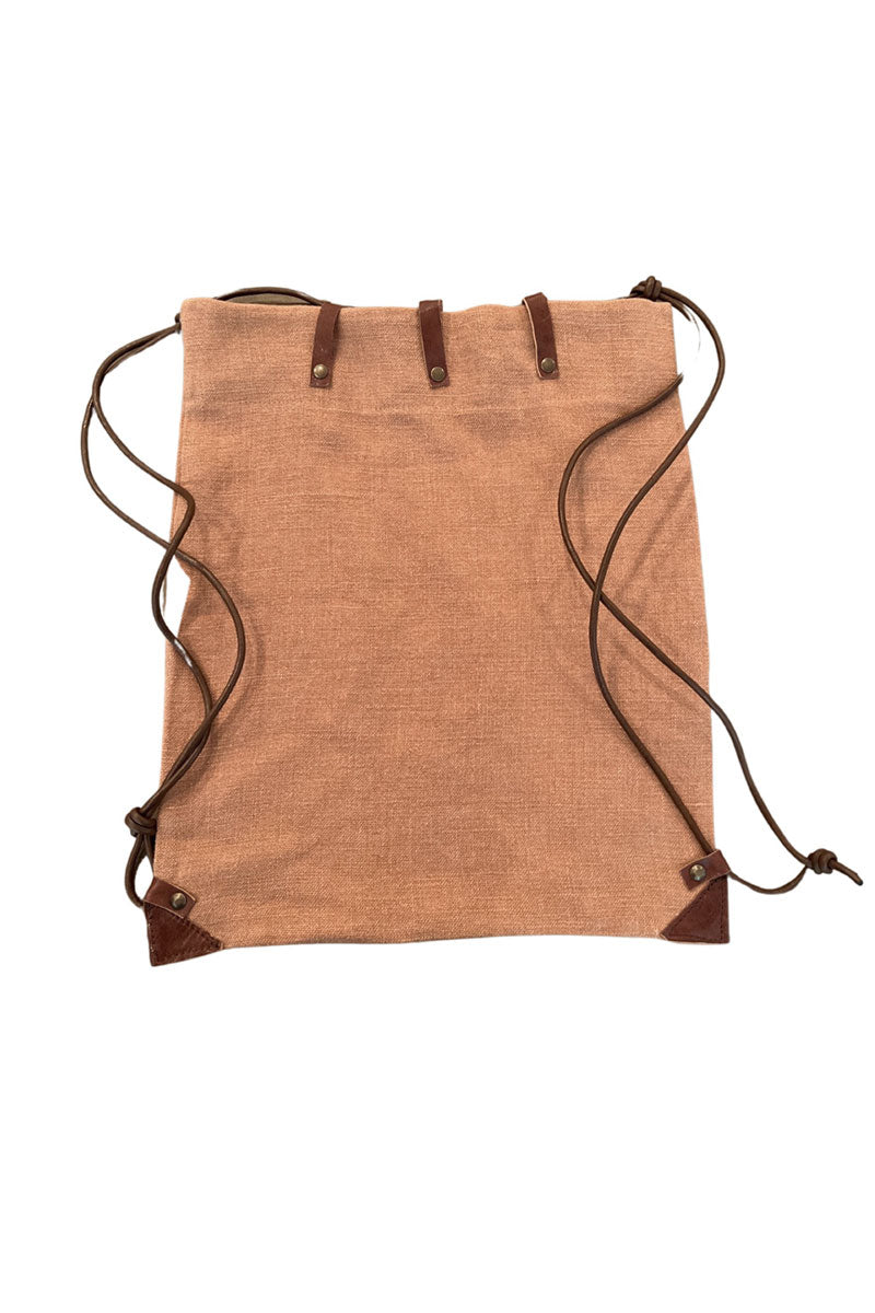Italian Linen Backpack in Clay - Sidney Byron