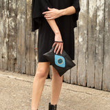 Sidney Byron Leather Bag With "Lucky Eye" Beading in Black - Sidney Byron