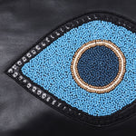 Sidney Byron Leather Bag With "Lucky Eye" Beading in Black - Sidney Byron